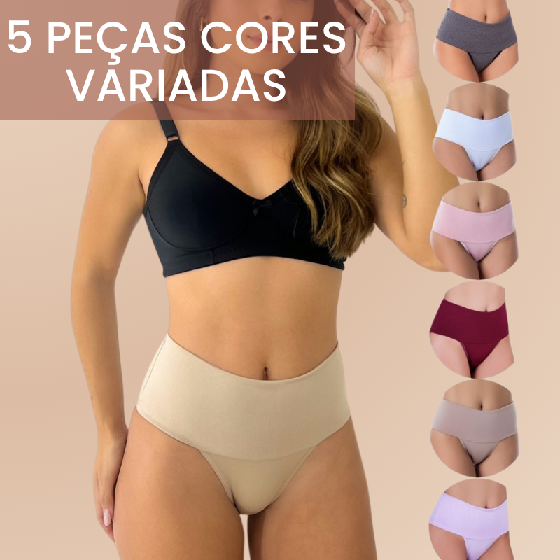 Kit 5 Calcinhas Shape Turbo e Zero Barriga